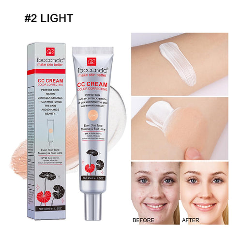 Color Correcting CC Cream with SPF 25, Light, 45 Ml | Full-Coverage Foundation, Hydrating Serum, Refine Skin Texture, Avoid Sun Damage