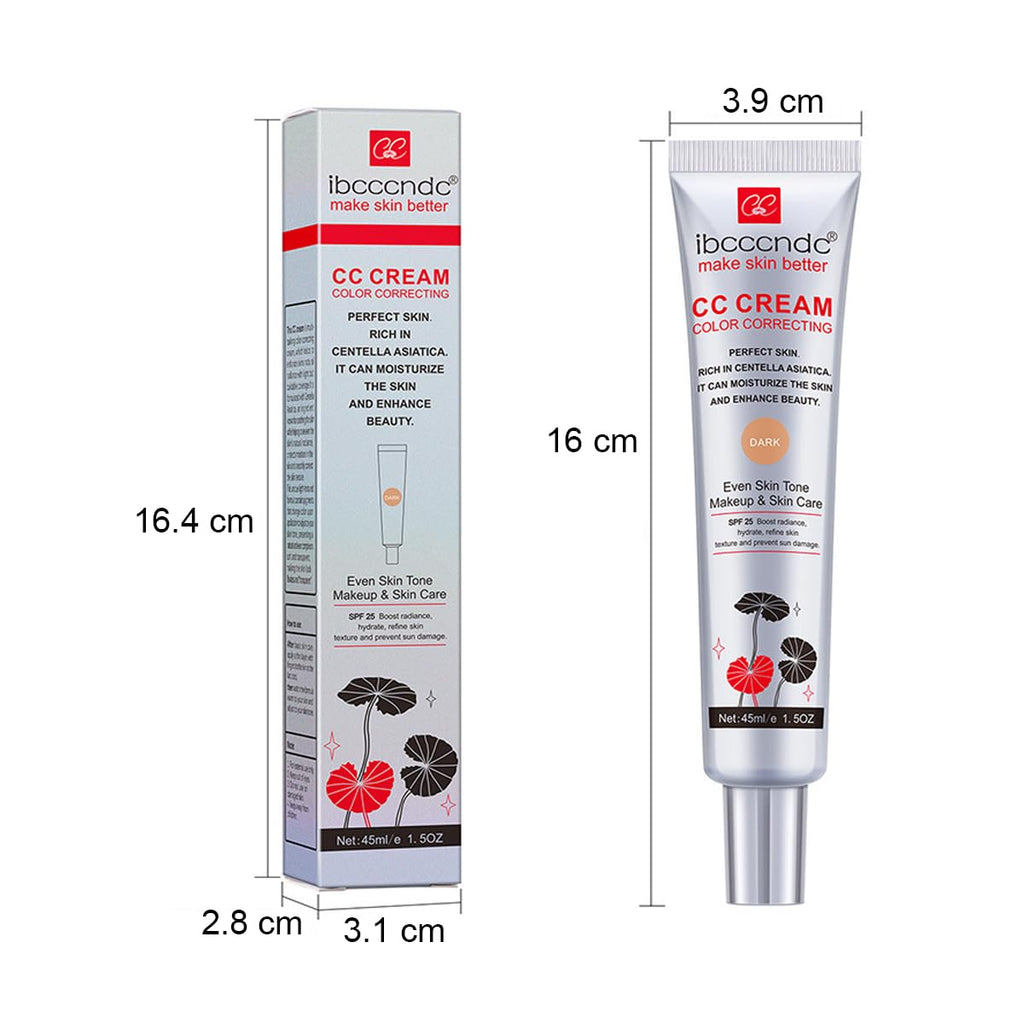 Color Correcting CC Cream with SPF 25, Light, 45 Ml | Full-Coverage Foundation, Hydrating Serum, Refine Skin Texture, Avoid Sun Damage